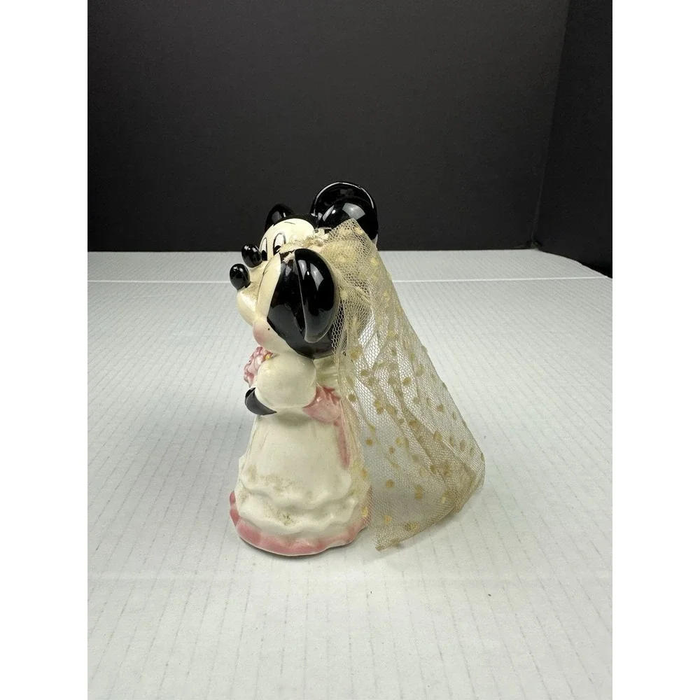 VTG Gift Mickey & Minnie Mouse Disney Bride Groom Wedding Cake Topper Figurine